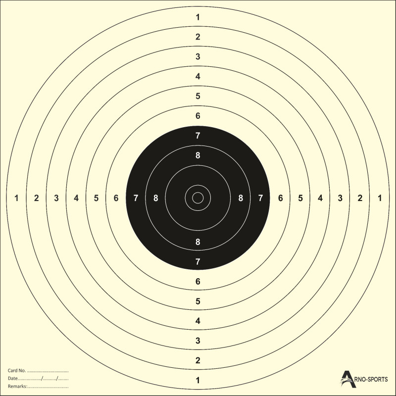 10M Air Pistol Target Cards